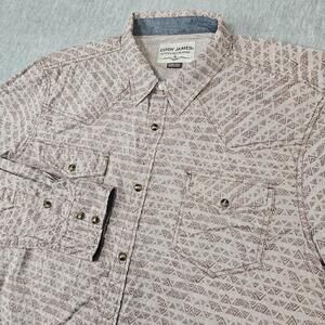Cody James Shirt Mens 2XL Beige Soutwest Aztec Geometric Pearl Snap